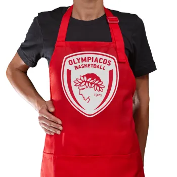 Olympiacos B.C., Ποδιά Μακριά Σεφ ολόσωμη με τσέπες Κόκκινη (ΕΝΗΛΙΚΩΝ)