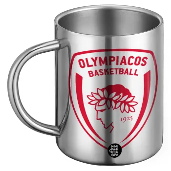 Olympiacos B.C., Ανοξείδωτη Μεταλλική Κούπα 450ml - Διπλού Τοιχώματος