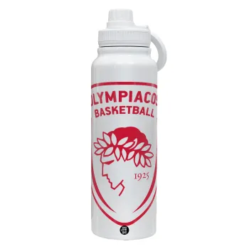 Olympiacos B.C., Θερμός 1L Ανοξείδωτο με Βάση Κινητού & Διπλά Τοιχώματα
