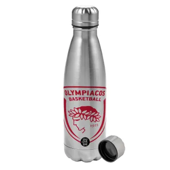 Olympiacos B.C., Metallic water bottle, stainless steel, 750ml