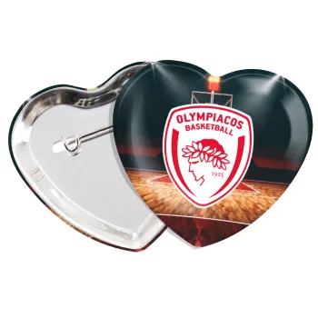 Olympiacos B.C., Κονκάρδα παραμάνα καρδιά (57x52mm)