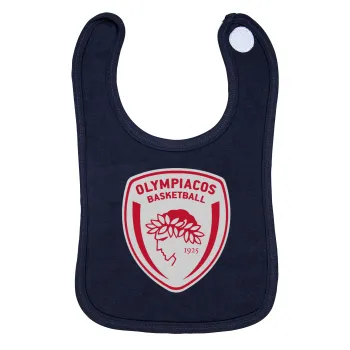 Olympiacos B.C., Σαλιάρα με Σκρατς 100% Organic Cotton Μπλε (0-18 months)