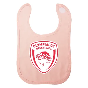 Olympiacos B.C., Σαλιάρα με Σκρατς ΡΟΖ 100% Organic Cotton (0-18 months)