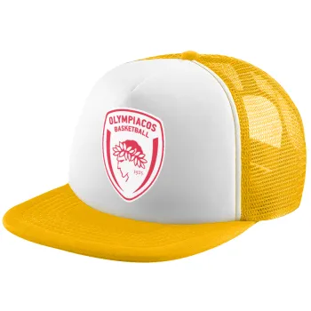 Olympiacos B.C., Καπέλο Ενηλίκων Soft Trucker με Δίχτυ Κίτρινο/White (POLYESTER, ΕΝΗΛΙΚΩΝ, UNISEX, ONE SIZE)