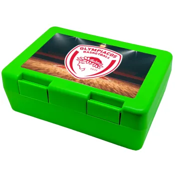 Olympiacos B.C., Children's cookie container GREEN 185x128x65mm (BPA free plastic)