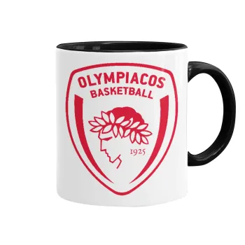 Olympiacos B.C., Κούπα χρωματιστή μαύρη, κεραμική, 330ml