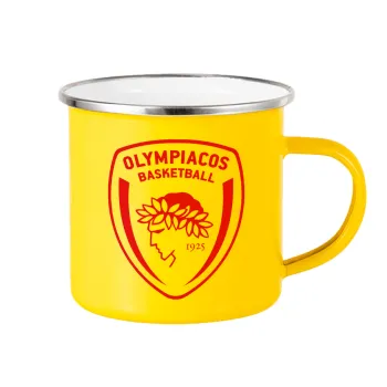 Olympiacos B.C., Yellow Enamel Metallic Cup 360ml