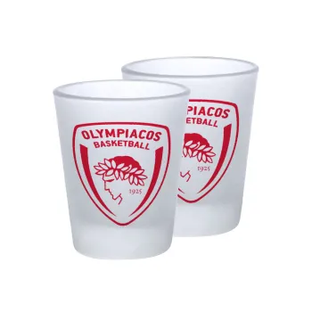 Olympiacos B.C., Σφηνοπότηρα γυάλινα 45ml του πάγου (2 τεμάχια)