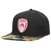 Adult Flat Snapback Hat Black/Camouflage, (100% COTTON TWILL, ADULT, UNISEX, ONE SIZE)
