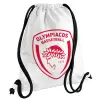 Τσάντα πλάτης πουγκί GYMBAG λευκή, με τσέπη (40x48cm) & χονδρά κορδόνια