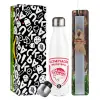 Easter candle, metallic white thermos bottle (500ml) & aromatic flat candle (30cm) (GRAY)