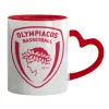 Mug heart red handle, ceramic, 330ml
