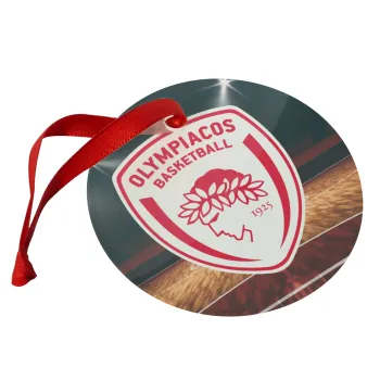 Olympiacos B.C., Christmas ornament glass 9cm