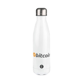 Bitcoin Crypto, Metal mug thermos White (Stainless steel), double wall, 500ml