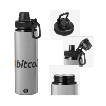Bitcoin Crypto, Μεταλλικό παγούρι νερού με καπάκι ασφαλείας, αλουμινίου 850ml