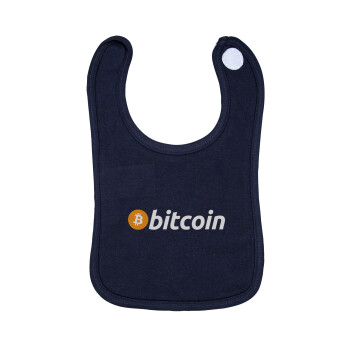 Bitcoin Crypto, Σαλιάρα με Σκρατς 100% Organic Cotton Μπλε (0-18 months)