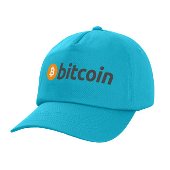 Bitcoin Crypto, Καπέλο παιδικό Baseball, 100% Βαμβακερό Twill, Γαλάζιο (ΒΑΜΒΑΚΕΡΟ, ΠΑΙΔΙΚΟ, UNISEX, ONE SIZE)
