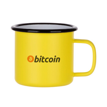 Bitcoin Crypto, Κούπα Μεταλλική εμαγιέ ΜΑΤ Κίτρινη 360ml