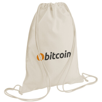 Bitcoin Crypto, Τσάντα πλάτης πουγκί GYMBAG natural (28x40cm)