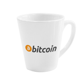 Bitcoin Crypto, Κούπα κωνική Latte Λευκή, κεραμική, 300ml