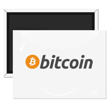 Bitcoin Crypto, Ορθογώνιο μαγνητάκι ψυγείου διάστασης 9x6cm