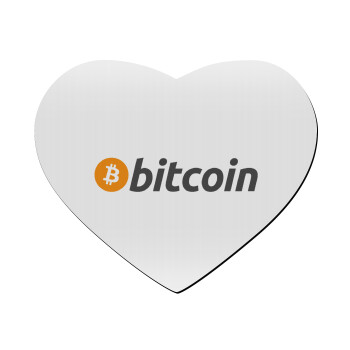 Bitcoin Crypto, Mousepad heart 23x20cm