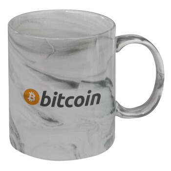 Bitcoin Crypto, Κούπα κεραμική, marble style (μάρμαρο), 330ml