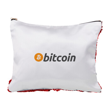 Bitcoin Crypto, Τσαντάκι νεσεσέρ με πούλιες (Sequin) Κόκκινο