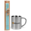 Easter Set, metallic thermal cup (300ml) & aromatic flat Easter candle (30cm) (TURQUOISE)