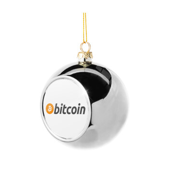 Bitcoin Crypto, Χριστουγεννιάτικη μπάλα δένδρου Ασημένια 8cm