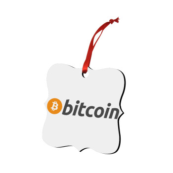 Bitcoin Crypto, Χριστουγεννιάτικο στολίδι polygon ξύλινο 7.5cm