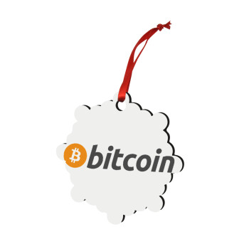 Bitcoin Crypto, Χριστουγεννιάτικο στολίδι snowflake ξύλινο 7.5cm