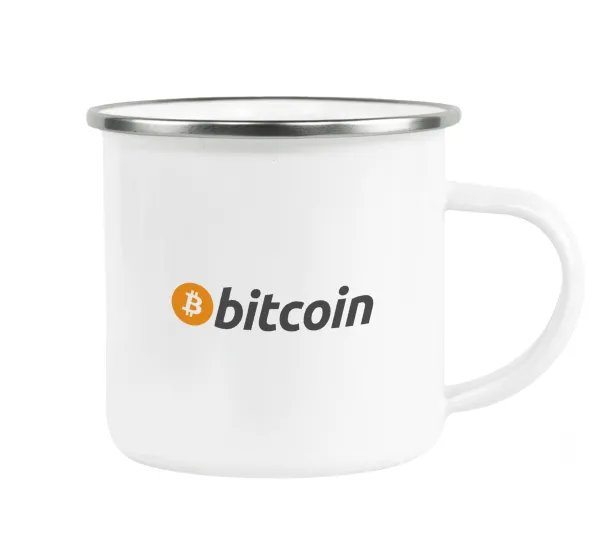 Bitcoin Crypto — Κούπα Μεταλλική εμαγιέ λευκη 360ml