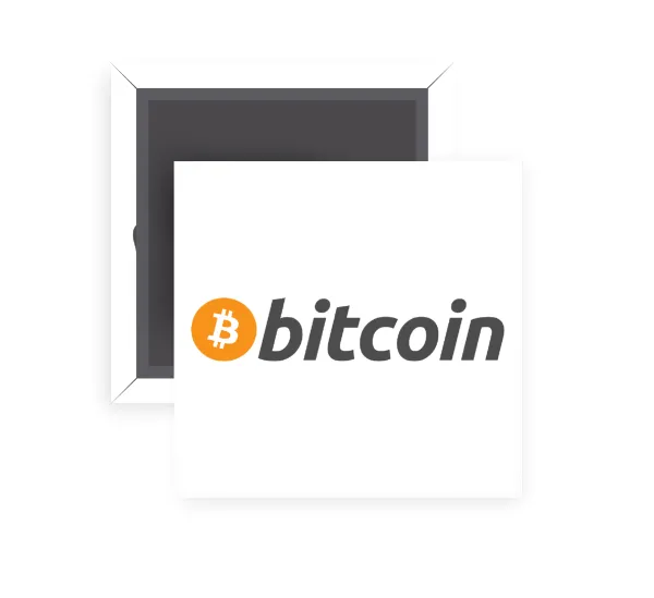 Bitcoin Crypto — Square fridge magnet, 5x5cm