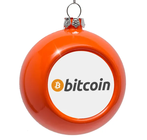 Bitcoin Crypto — Στολίδι Χριστουγεννιάτικη μπάλα δένδρου Πορτοκαλί 8cm
