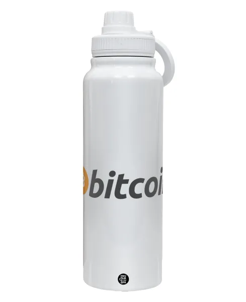 Bitcoin Crypto — Θερμός 1L Ανοξείδωτο με Βάση Κινητού & Διπλά Τοιχώματα