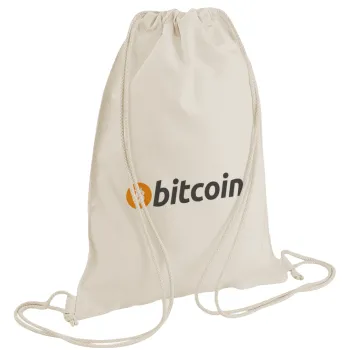 Bitcoin Crypto, Backpack bag GYMBAG natural (28x40cm)