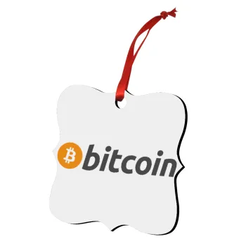 Bitcoin Crypto, Christmas ornament polygon wooden 7.5cm