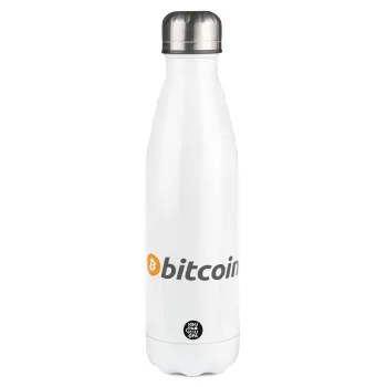 Bitcoin Crypto, Metal mug thermos White (Stainless steel), double wall, 500ml