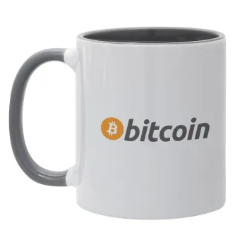 Bitcoin Crypto, Mug colored grey, ceramic, 330ml