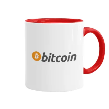 Bitcoin Crypto, Mug colored red, ceramic, 330ml