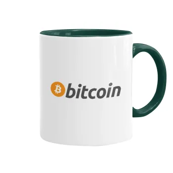 Bitcoin Crypto, Mug colored green, ceramic, 330ml