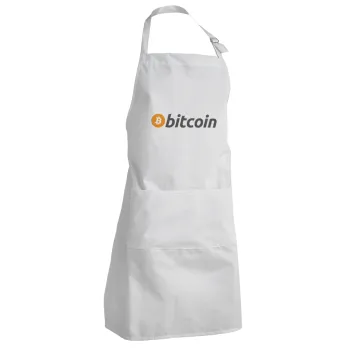 Bitcoin Crypto, Adult Chef Apron (with sliders and 2 pockets)