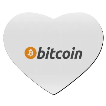 Bitcoin Crypto, Mousepad heart 23x20cm