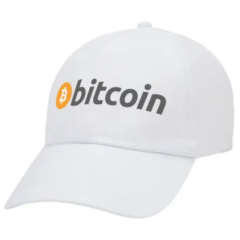 Bitcoin Crypto, Καπέλο Ενηλίκων Baseball Λευκό 5-φύλλο (POLYESTER, ΕΝΗΛΙΚΩΝ, UNISEX, ONE SIZE)