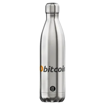Bitcoin Crypto, Inox (Stainless steel) hot metal mug, double wall, 750ml