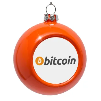 Bitcoin Crypto, Orange Christmas tree ornament bauble 8cm