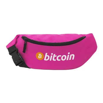 Bitcoin Crypto, Unisex waist bag (banana) in PINK color with 2 pockets