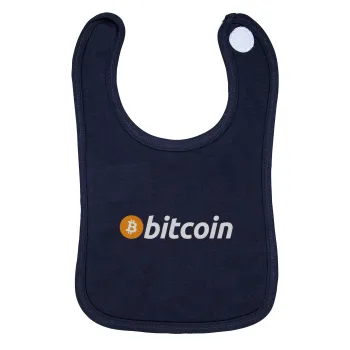 Bitcoin Crypto, Σαλιάρα με Σκρατς 100% Organic Cotton Μπλε (0-18 months)