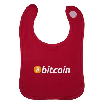 Bitcoin Crypto, Σαλιάρα με Σκρατς Κόκκινη 100% Organic Cotton (0-18 months)